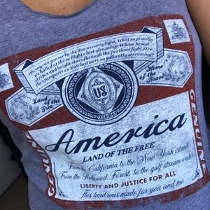AMERICA Budweiser logo raw edge racer back tank top